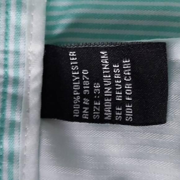 PEBBLE BEACH PERFORMANCE Green & White Striped Golf Shorts Mens Size 36 - Picture 6 of 7